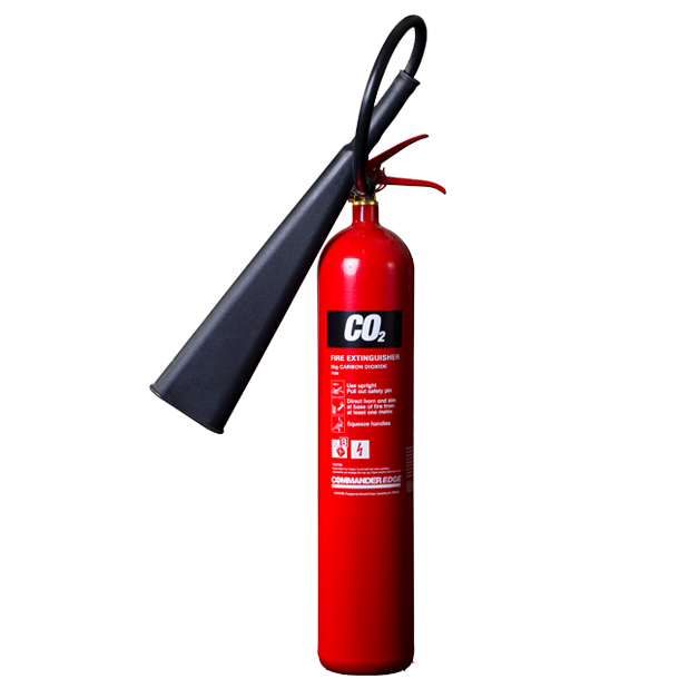 2 x 5kg CO2 Carbon Dioxide Fire Extinguishers With Brackets - Commander